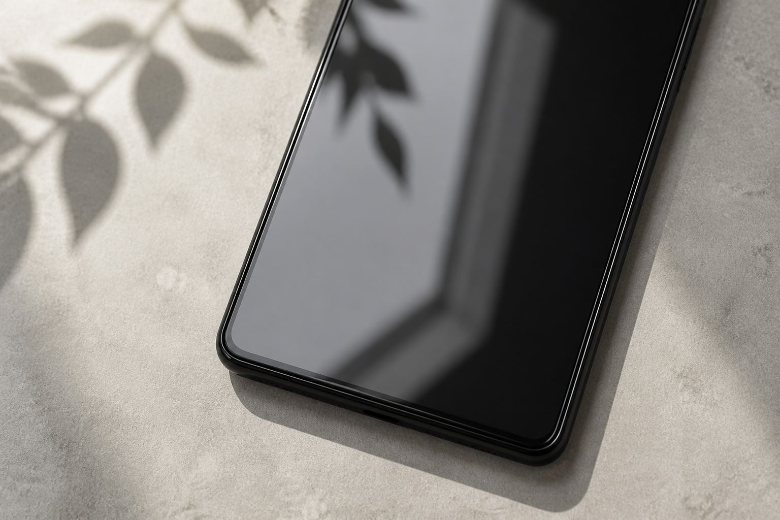نمای آموزشی نور طبیعی و انعکاس روی گلس Horo نصب‌شده بر بخش پایینی POCO X5 Pro