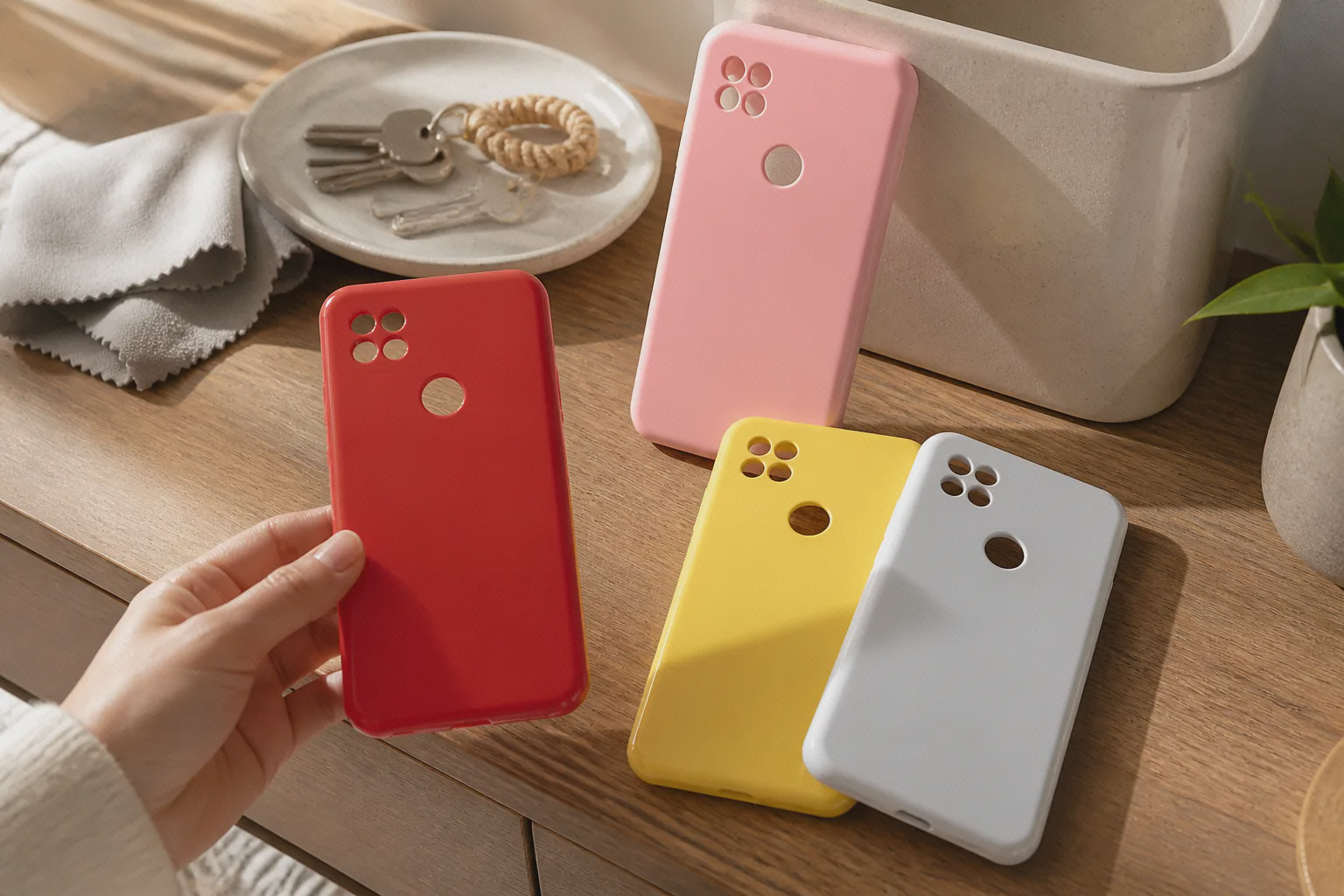 چهار رنگ کاور سیلیکونی Redmi 10A با برش‌های جداگانه دوربین و حسگر اثرانگشت