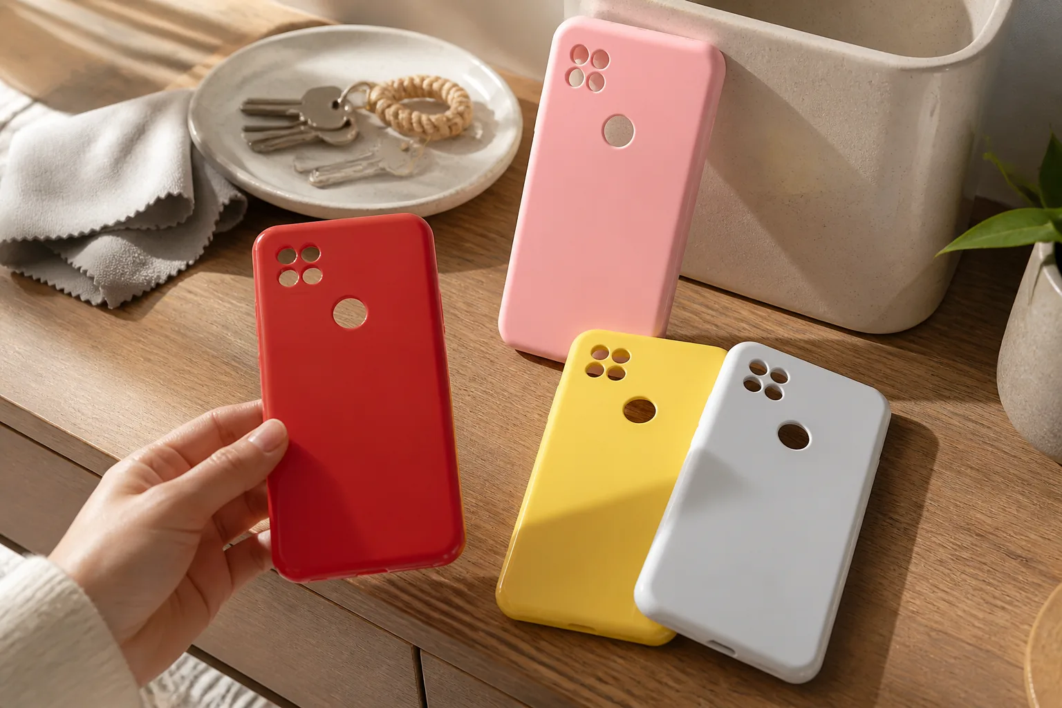 چهار رنگ کاور سیلیکونی Redmi 10A با برش‌های جداگانه دوربین و حسگر اثرانگشت