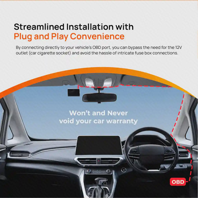 مسیر نصب کابل کیت 70mai OBD-II از دوربین خودرو تا پورت OBD