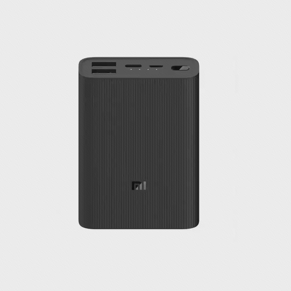 پاوربانک شیائومی 3 Ultra Compact مشکی با بدنه شیاردار