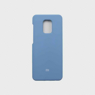 نمای پشت کاور آبی Redmi Note 9 Pro کاور سیلیکونی آبی شیائومی Redmi Note 9 Pro با لوگوی Mi