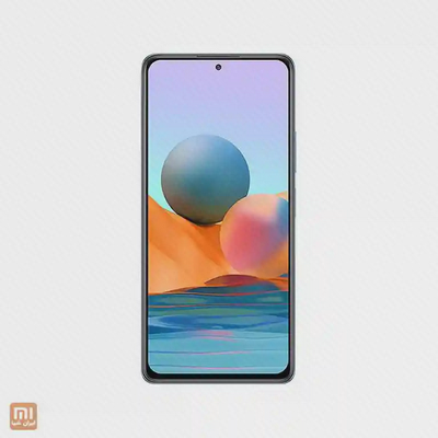 نمای نمایشگر Xiaomi Redmi Note 10 Pro نسخه ۸/۱۲۸ گوشی شیائومی Redmi Note 10 Pro ظرفیت ۱۲۸ گیگ از نمای روبهرو