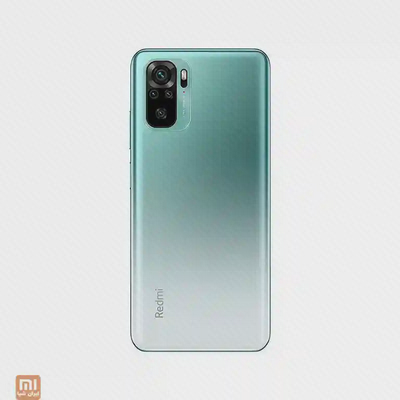 قاب پشتی Xiaomi Redmi Note 10 ظرفیت ۱۲۸ گیگ پنل سبز نعنایی گوشی Redmi Note 10 نسخه ۶/۱۲۸ از نمای پشت