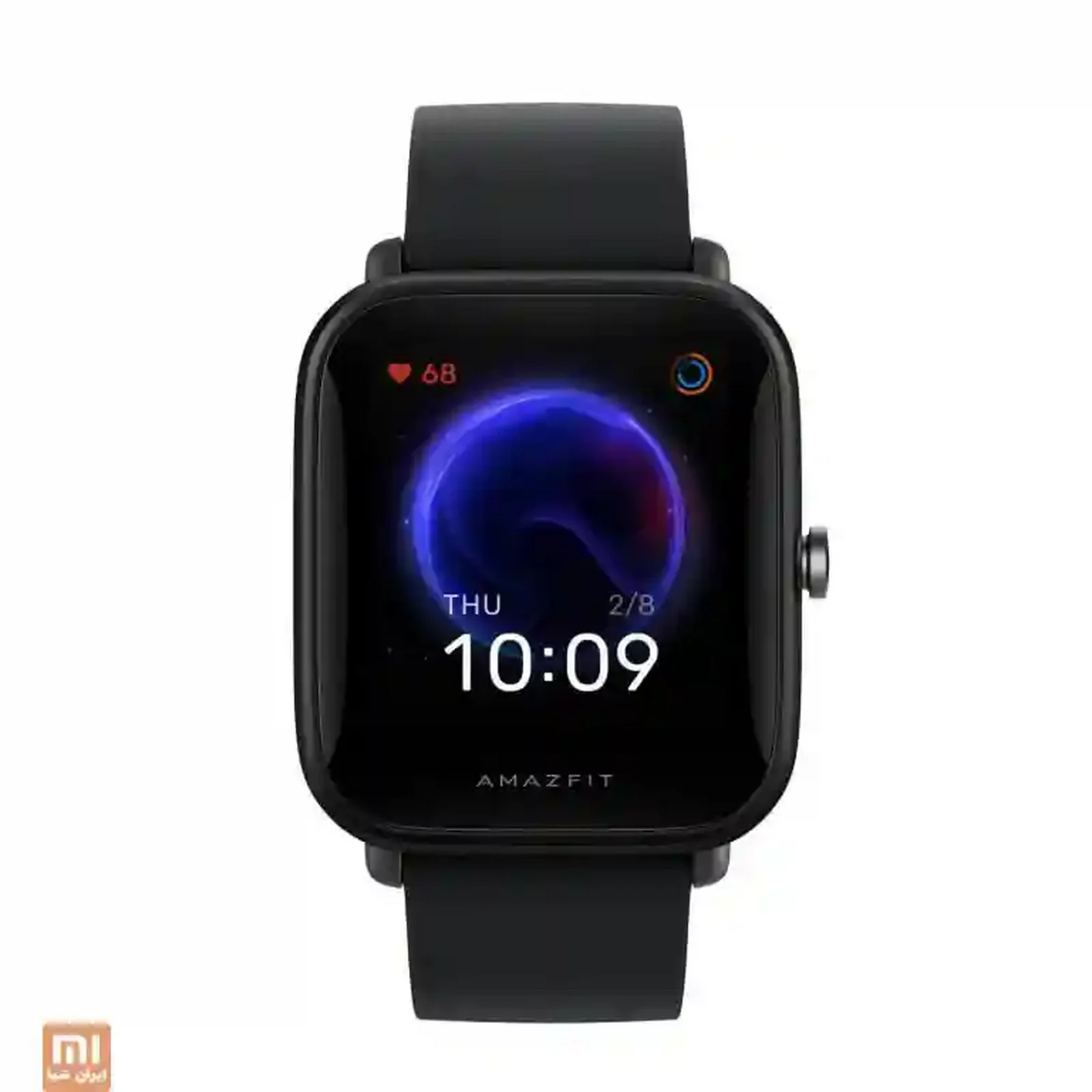 ساعت هوشمند مشکی Amazfit Bip U Pro از نمای روبه‌رو