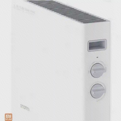 کنترلهای جانبی شوفاژ شیائومی Smartmi DNQ04ZM S1 نمای نزدیک پنل کنترل و دریچه بالای شوفاژ برقی Smartmi S1