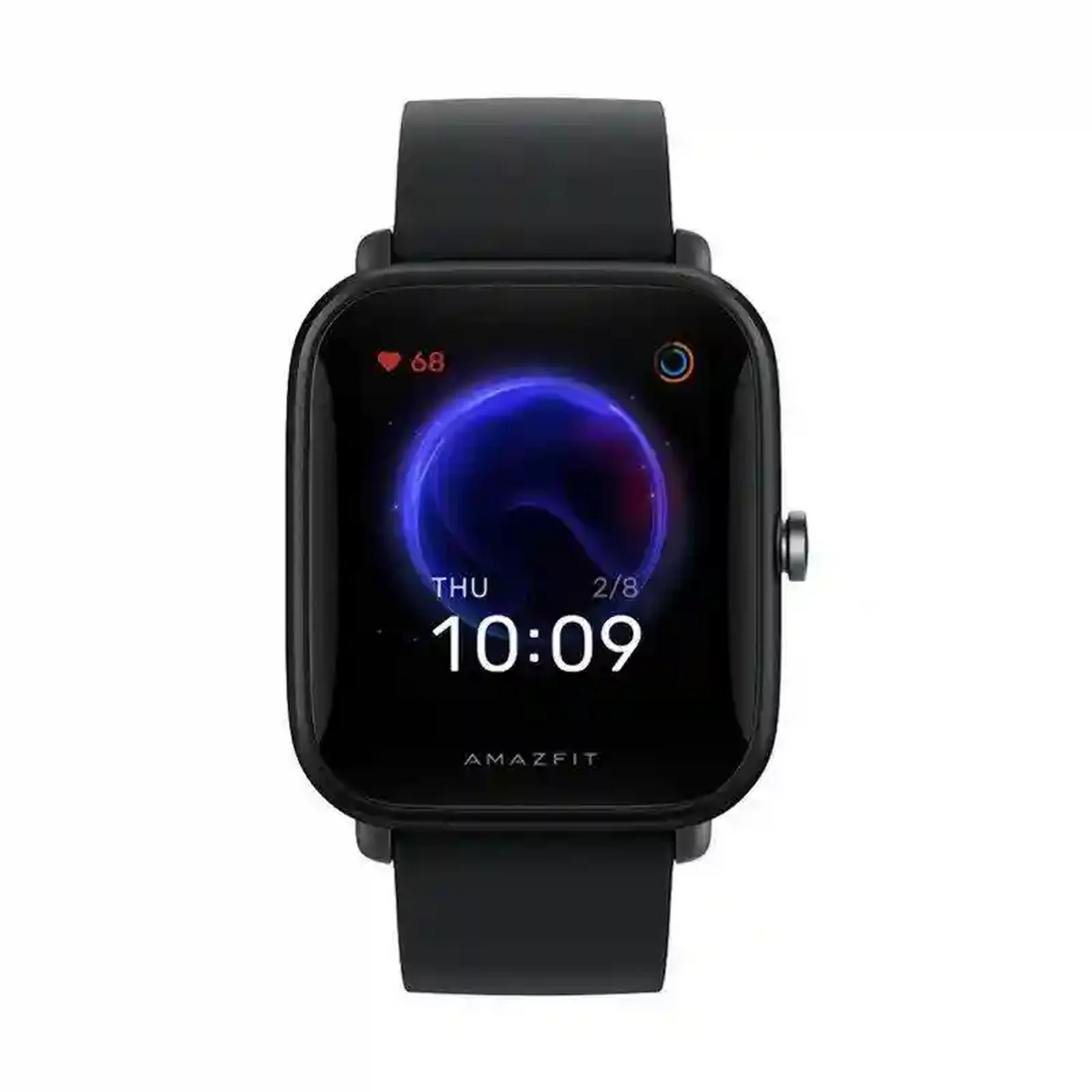 نمای مستقیم ساعت Xiaomi Amazfit Bip U ساعت هوشمند شیائومی Amazfit Bip U مشکی با واچفیس آبی