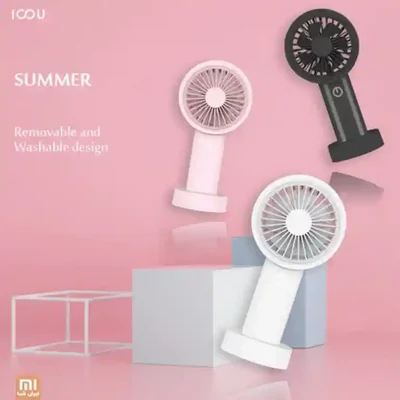 طراحی جداشدنی پنکه قابل حمل شیائومی ICOU J30 پنکه دستی ICOU J30 سفید و مشکی با قطعات جلویی جداشونده