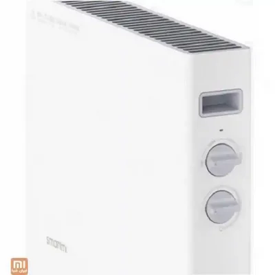 کنترلهای جانبی شوفاژ شیائومی Smartmi DNQ04ZM S1 نمای نزدیک پنل کنترل و دریچه بالای شوفاژ برقی Smartmi S1