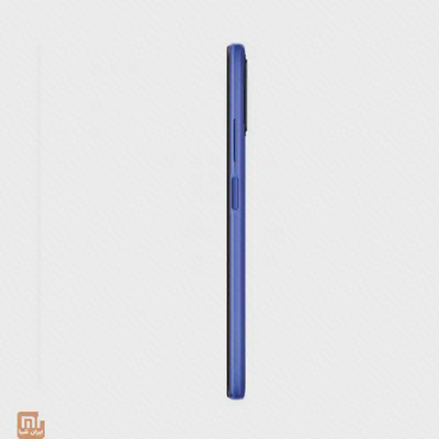 لبه و کلیدهای گوشی Xiaomi Poco M3 نسخه 128 گیگابایت نمای جانبی گوشی آبی شیائومی Poco M3 4/128G با دکمههای فیزیکی
