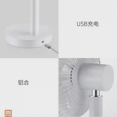 درگاه شارژ USB و اتصال فلزی پنکه رومیزی Solove JP-F01 شیائومی