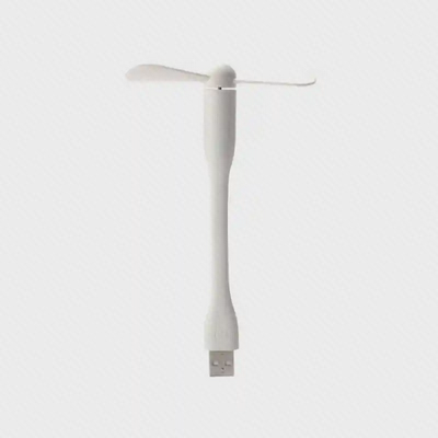 پنکه همراه USB شیائومی سفید با گردن انعطاف‌پذیر و پروانه دوپره