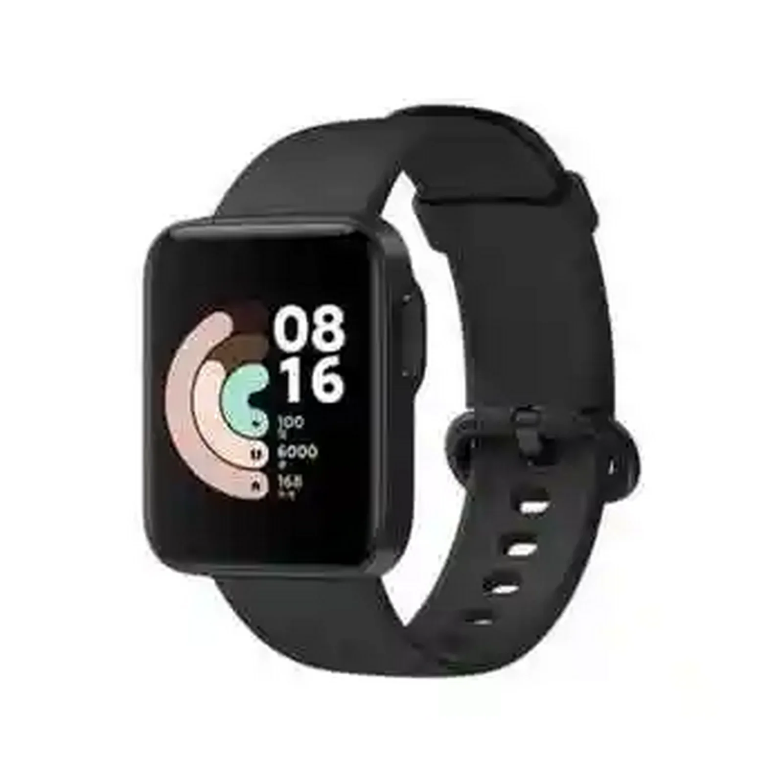 ساعت هوشمند Xiaomi Mi Watch Lite با بند مشکی نمای سهرخ ساعت هوشمند شیائومی Mi Watch Lite مشکی با صفحه 08:16