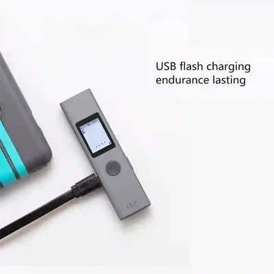اتصال شارژ USB متر لیزری شیائومی ATuMan LS-P شارژ متر لیزری ATuMan LS-P شیائومی با کابل USB کنار پاوربانک