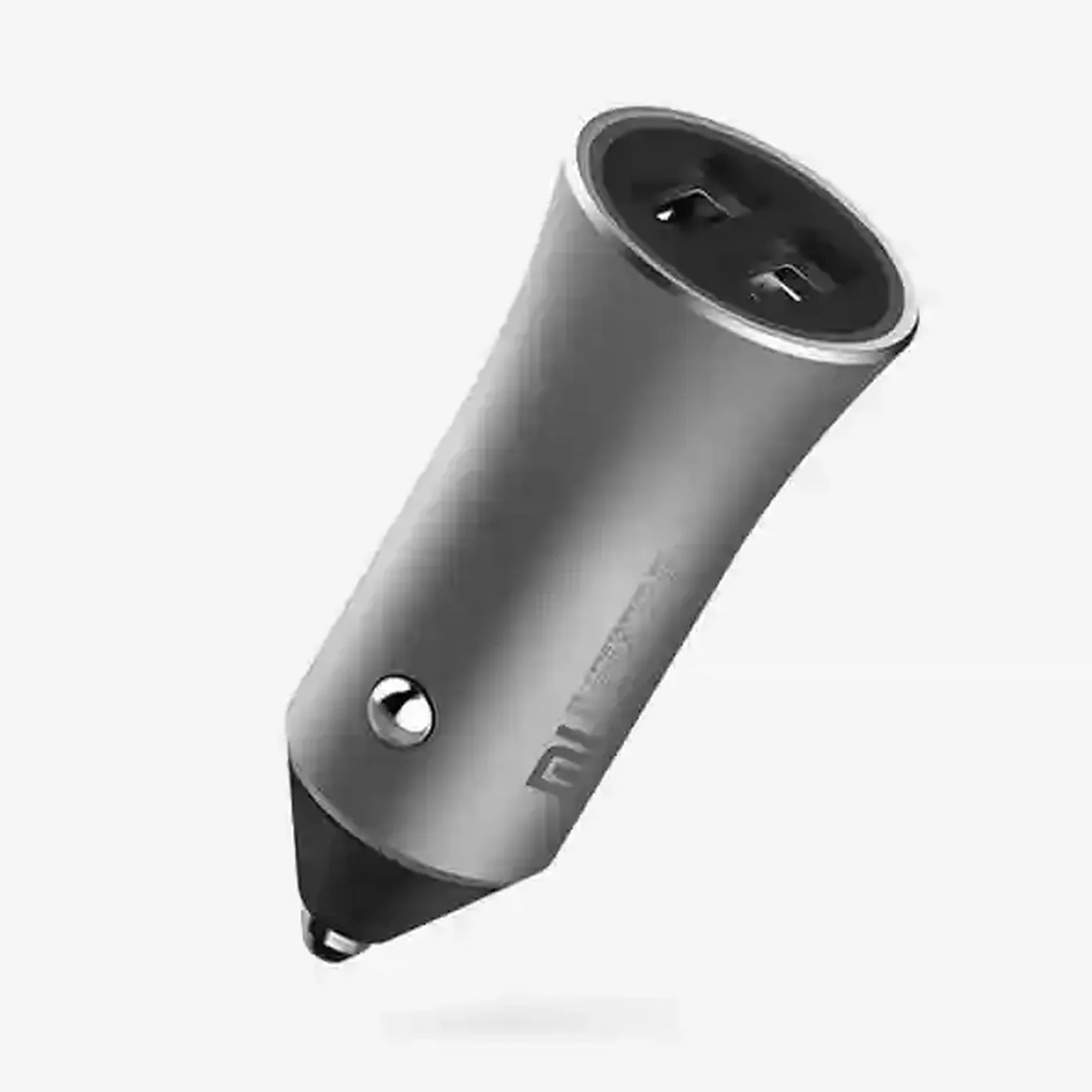 شارژر فندکی شیائومی CC05ZM خاکستری با دو درگاه USB و بدنه فلزی