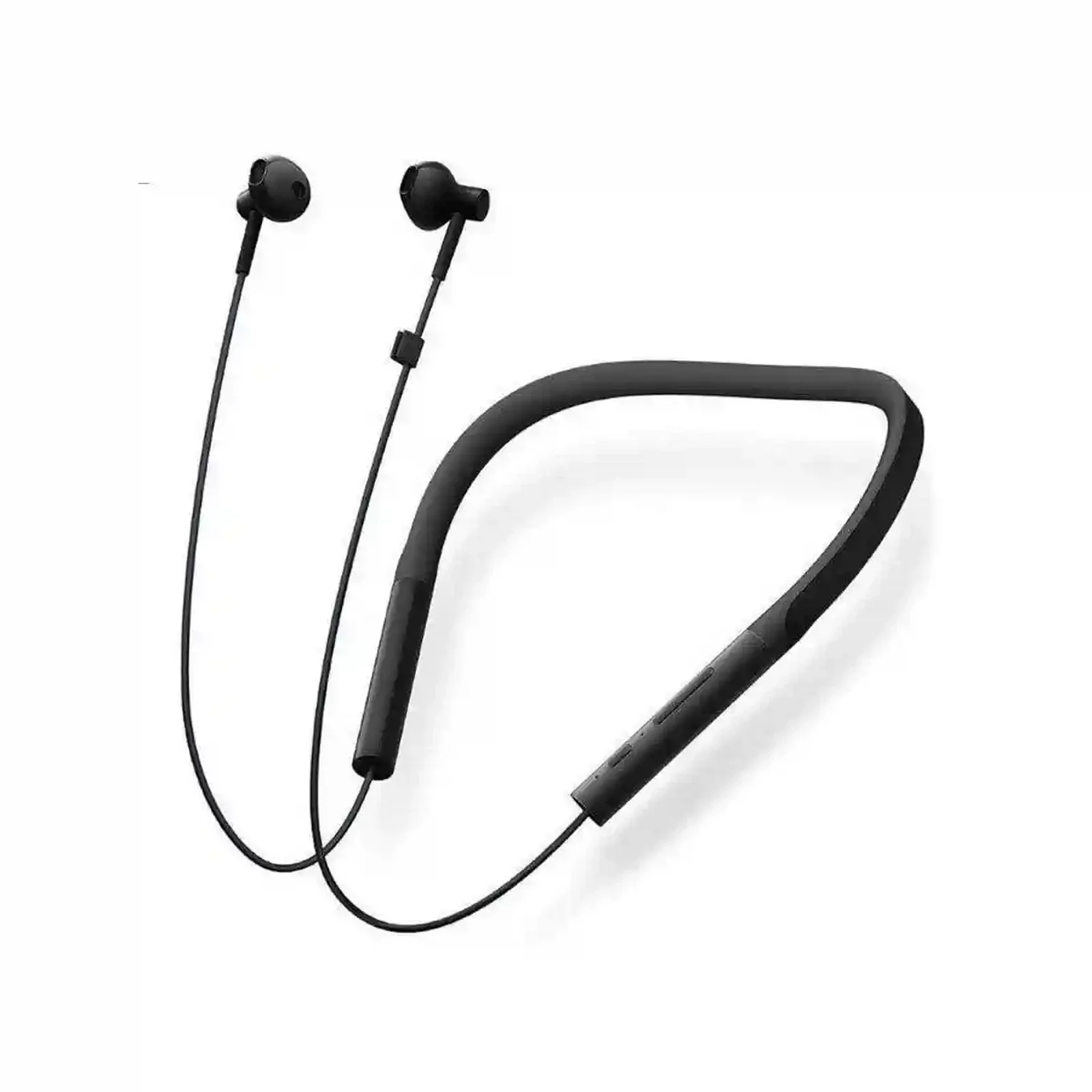 نمای کامل Xiaomi Neckband Earphones Basic مشکی هندزفری بلوتوث دورگردنی شیائومی LYXQEJ02JY مشکی با گوشی های سیمی