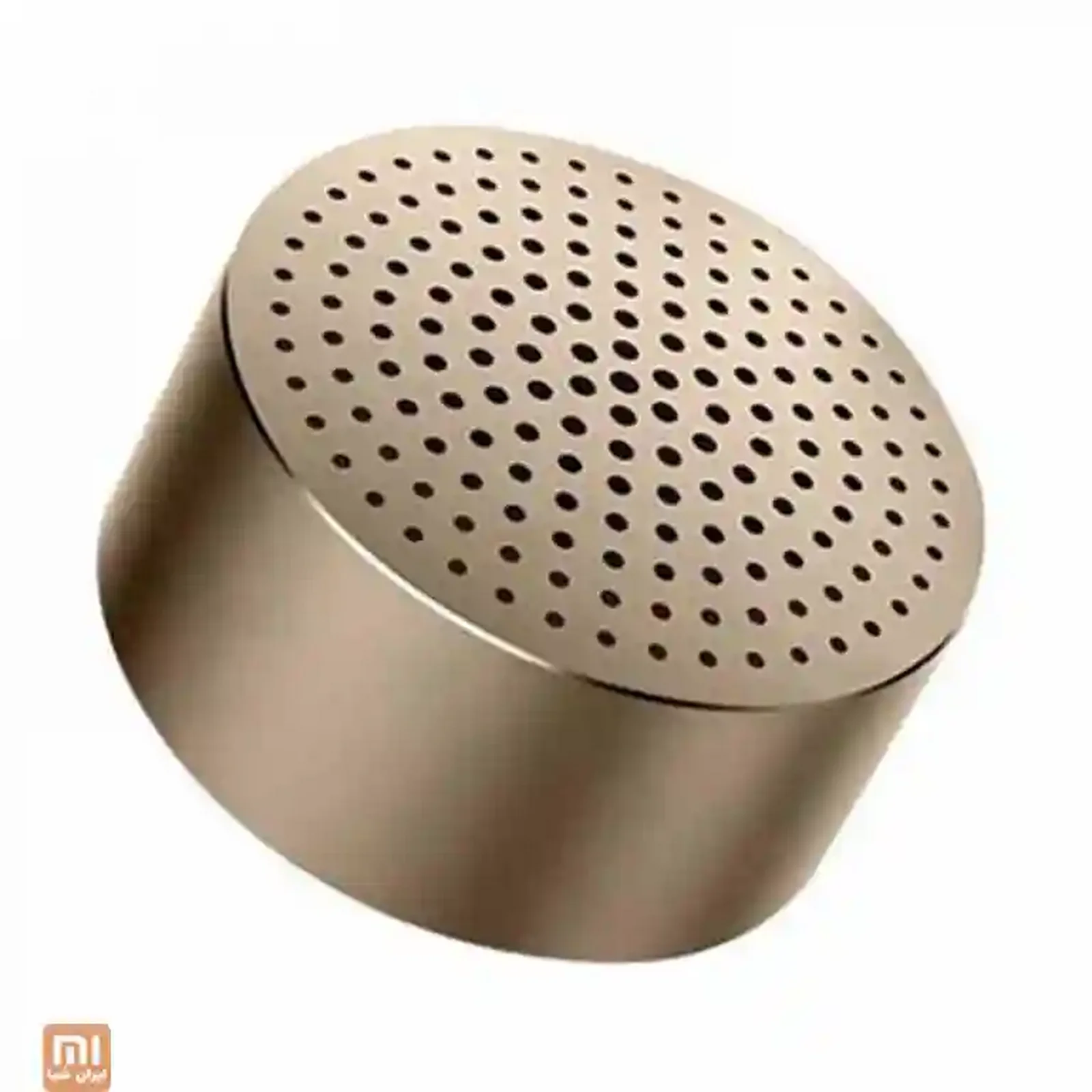 نمای اسپیکر مینی Xiaomi Millet طلایی اسپیکر قابل حمل شیائومی Millet طلایی با بدنه گرد و شبکه سوراخدار