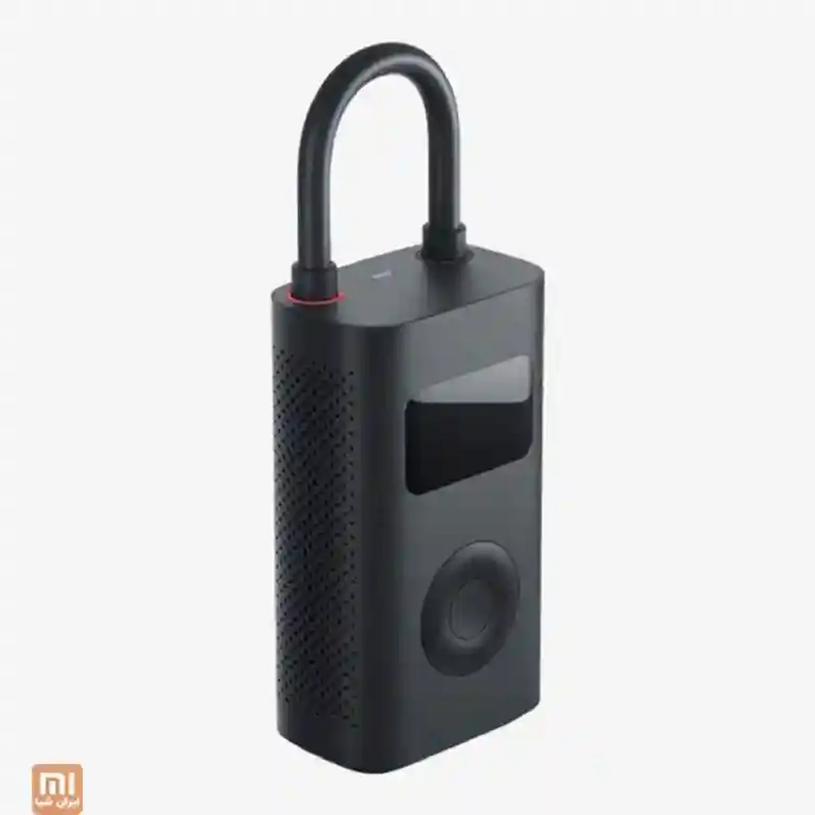 نمای زاویه‌دار پمپ باد شیائومی MJCQB02QJ با دریچه‌های جانبی و شلنگ U شکل