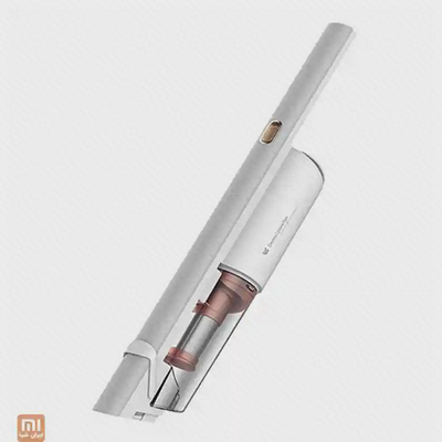 مخزن گردوغبار جاروبرقی Xiaomi Deerma DX800S نمای نزدیک مخزن شفاف و فیلتر صورتی جاروبرقی شیائومی Deerma DX800S