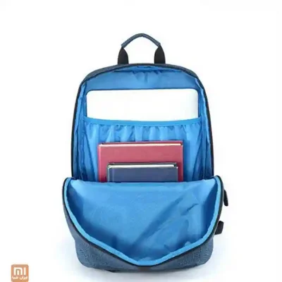 محفظهبندی داخلی کوله کالج Xiaomi ZJB4055CN فضای داخلی آبی کوله شیائومی ZJB4055CN با لپ تاپ و دو کتاب