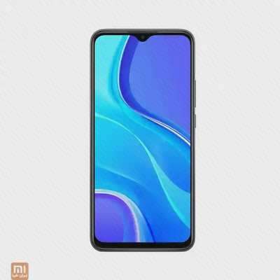 نمای جلوی گوشی Xiaomi Redmi 9 گوشی شیائومی Redmi 9 با نمایشگر آبی و ناچ قطرهای