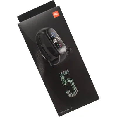 بستهبندی مچ بند Xiaomi Mi Band 5 جعبه مشکی مچ بند هوشمند شیائومی Mi Band 5 با تصویر محصول