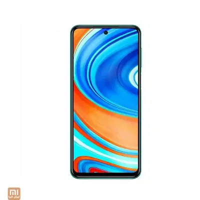 نمای جلوی Xiaomi Redmi Note 9 Pro گوشی شیائومی Redmi Note 9 Pro با نمایشگر آبی نارنجی و دوربین سلفی مرکزی