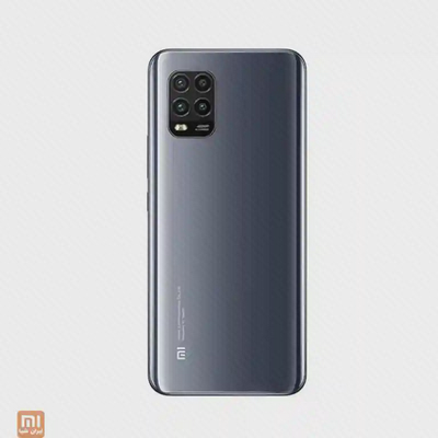 پنل پشتی خاکستری Mi 10 Lite با چهار دوربین در قاب مستطیلی