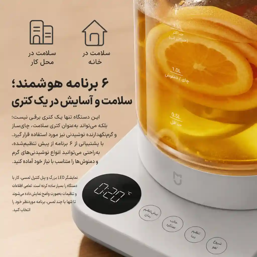کتری برقی 1.5 لیتری شیائومی مدل Mijia N1 MJDGNYSH01DEM (ورژن چین) - تصویر توضیحات 2