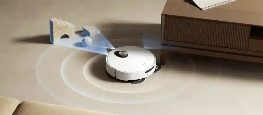 جارو رباتیک شیائومی Xiaomi Robot Vacuum 5 - اسکن سهگانه لیزری: تشخیص دقیق در حد میلیمتر برای جلوگیری از برخورد با موانع