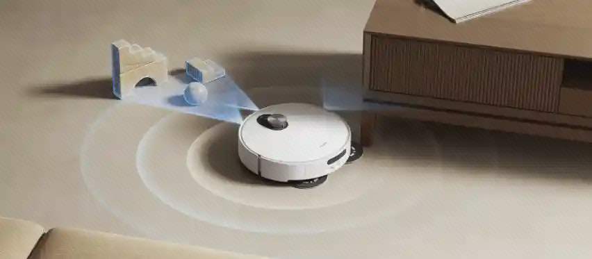 نمودار حسگرهای Xiaomi Robot Vacuum 5 کنار موانع جارو شیائومی Robot Vacuum 5 کنار کمد با نمودار تشخیص اشیای روی زمین
