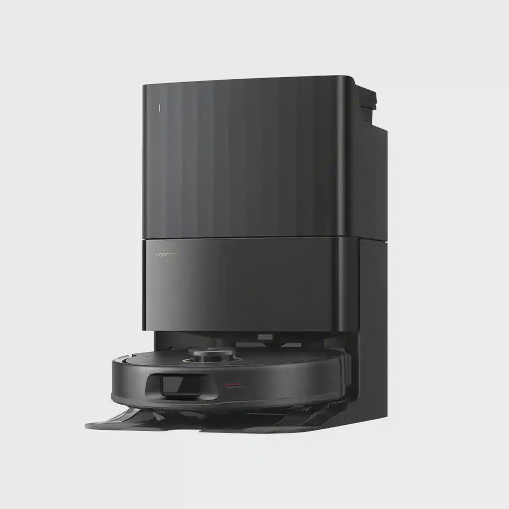 نمای اصلی روبوراک Qrevo 5AE مشکی با داک جارو رباتیک Roborock Qrevo 5AE مشکی همراه ایستگاه شستوشو و تخلیه