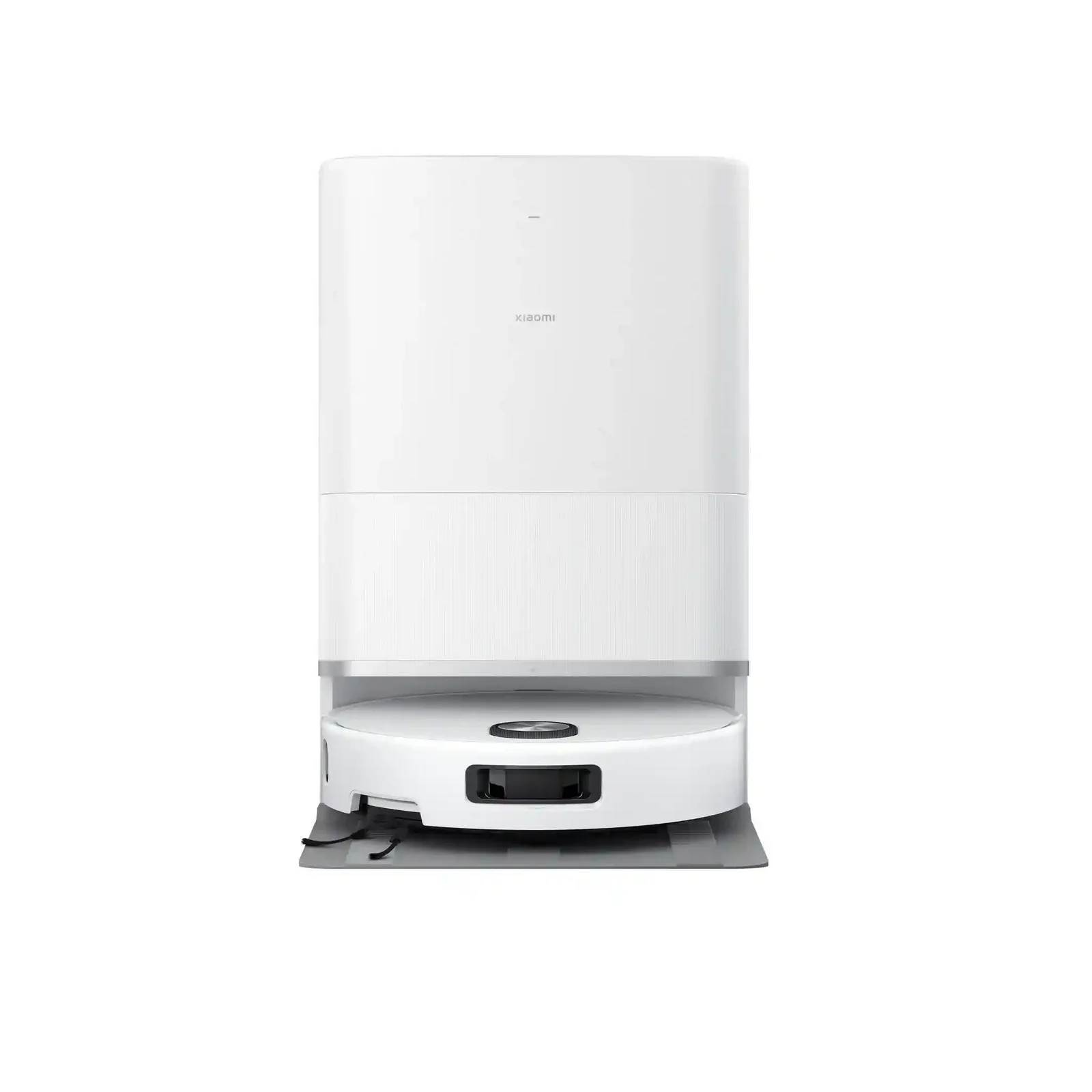 تصویر اصلی Xiaomi Robot Vacuum 5 با داک سفید جارو رباتیک سفید Xiaomi Robot Vacuum 5 داخل ایستگاه بلند و همرنگ