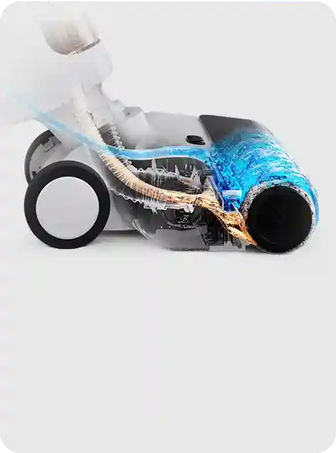 جارو شارژی آب و خاک شیائومی مدل W20 Wet Dry Vacuum - شستوشوی برس غلتکی با جریان آب