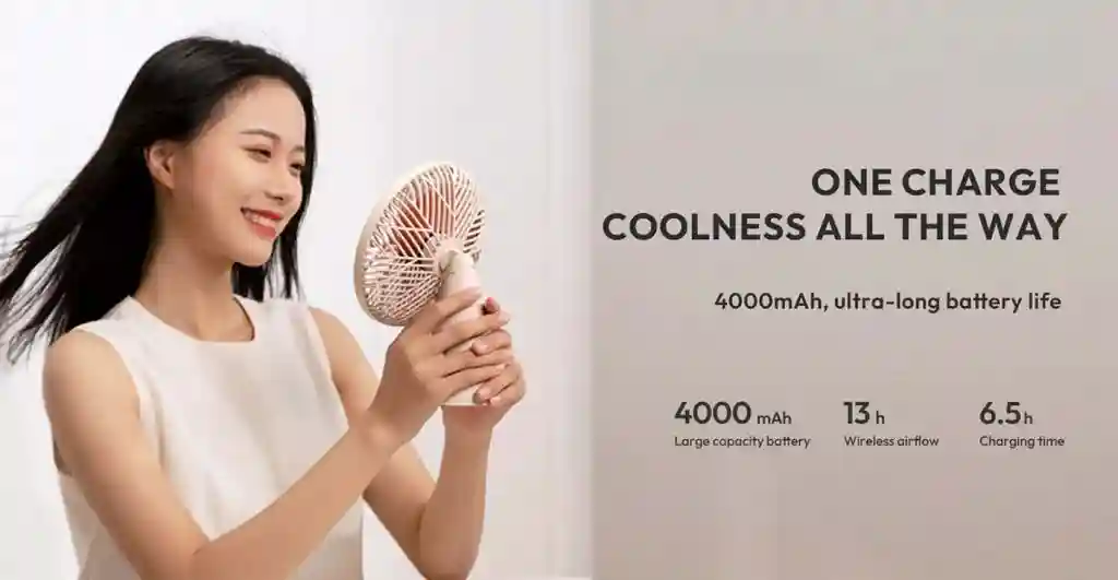 پنکه شارژی شیائومی مدل Sothing Forest Desktop Fan - مشخصات فنی - نمای 2