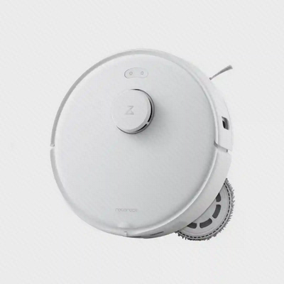 طراحی بدنه روبوراک Qrevo EdgeC سفید نمای بالای جارو رباتیک Roborock Qrevo EdgeC با تی چرخان لبهزن