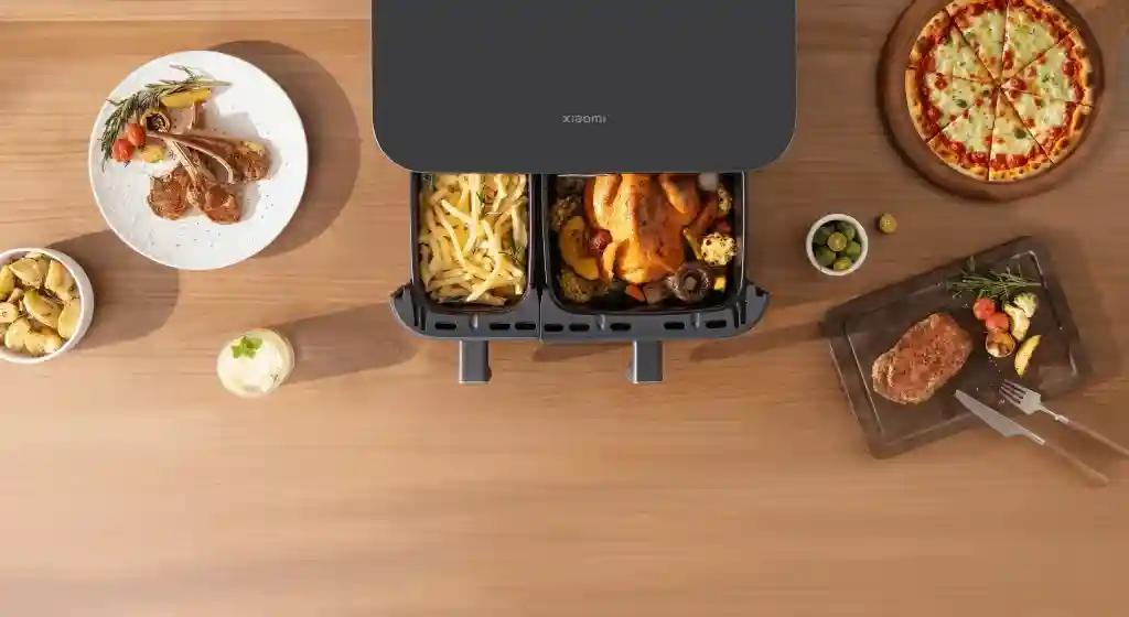 هواپز بدون روغن چند منظوره شیائومی مدل Xiaomi Dual Zone Air Fryer 10L MAF-D1001 - پخت هم‌زمان 3 غذا - نمای 4