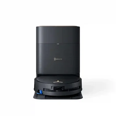 نمای جلوی مجموعه X9 Pro Omni نمای روبهرو جارو و ایستگاه مشکی ECOVACS X9 Pro Omni