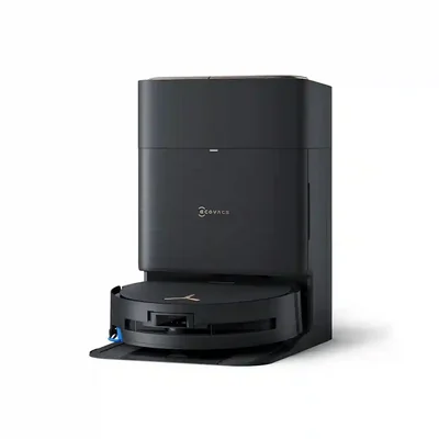 نمای سهرخ اکووکس X9 Pro Omni جارو رباتیک مشکی ECOVACS X9 Pro Omni داخل ایستگاه چندمنظوره