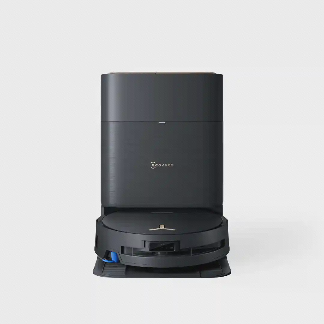 نمای روبه‌رو جارو و ایستگاه مشکی ECOVACS X9 Pro Omni