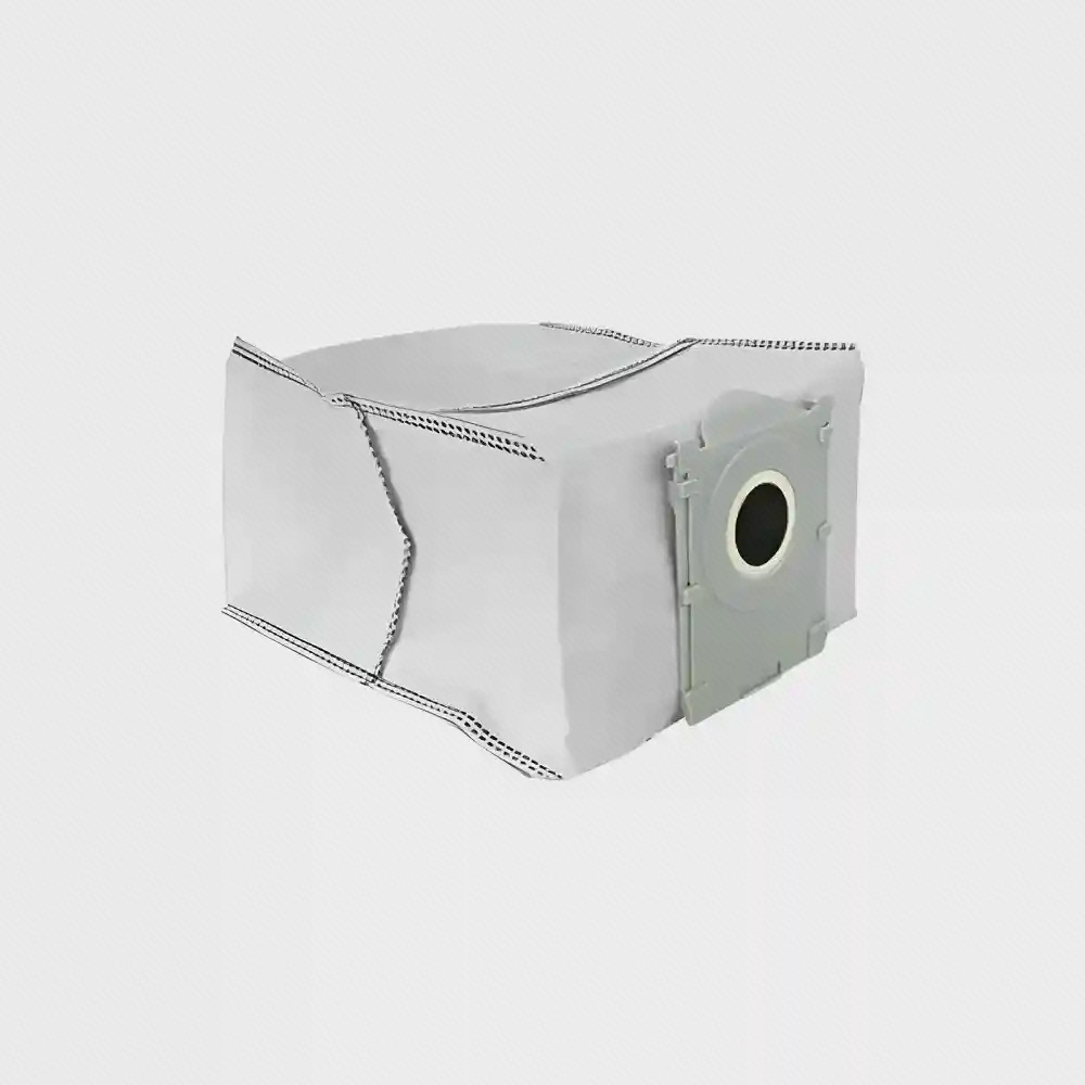 نمای کامل پاکت زباله اکووکس X8 Pro Omni کیسه گردوغبار جارو رباتیک ECOVACS X8 Pro Omni سفید با دهانه ورودی پلاستیکی