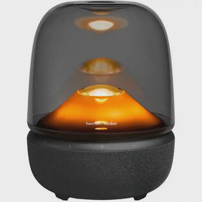 اسپیکر بلوتوثی هارمن کاردن مدل Harman Kardon Aura Studio 5 در گالری اول با نور نارنجی