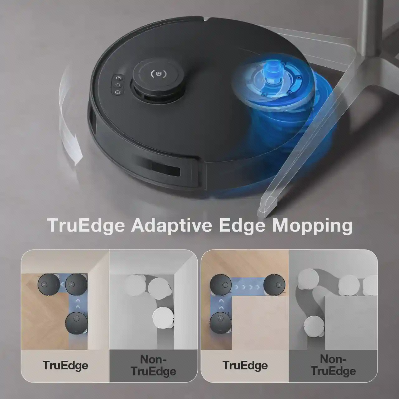 بازشدن پد تی TruEdge جارو Ecovacs T30s COMBO برای تمیزکردن لبه دیوار