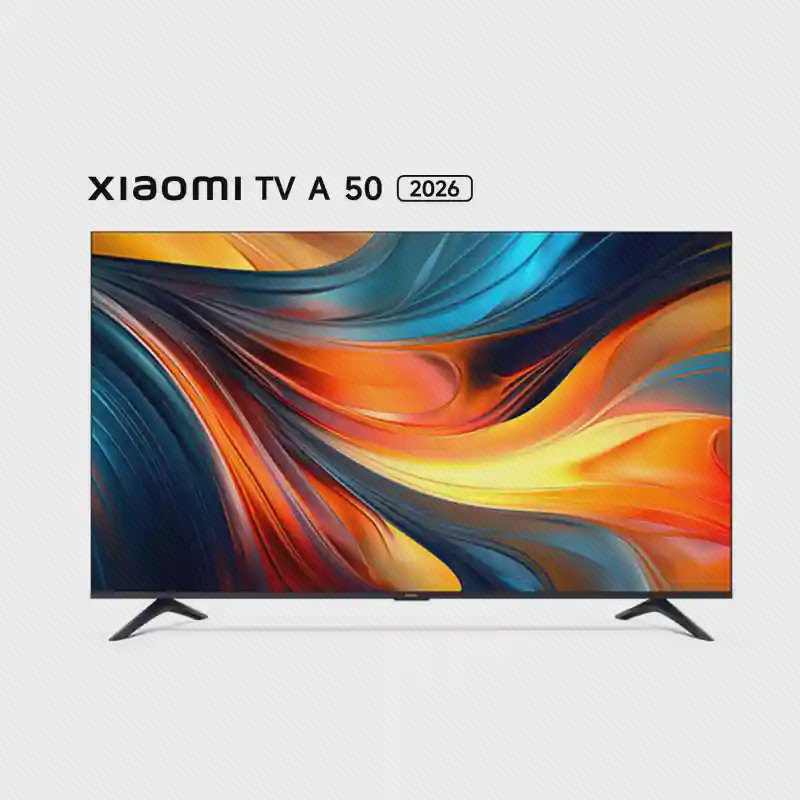 طراحی نمایشگر و پایههای Xiaomi TV A 50 2026 صفحهنمایش تلویزیون 50 اینچ Xiaomi TV A 2026 با حاشیه باریک و پایههای دوطرفه