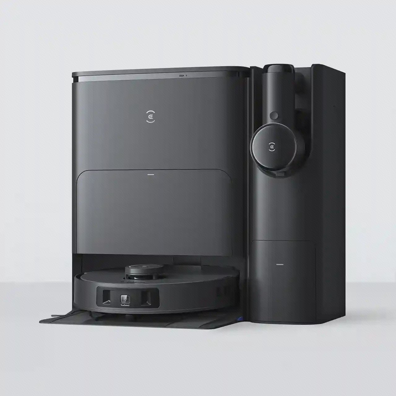جارو رباتیک مشکی Ecovacs T30s COMBO با ایستگاه و جارو دستی کناری