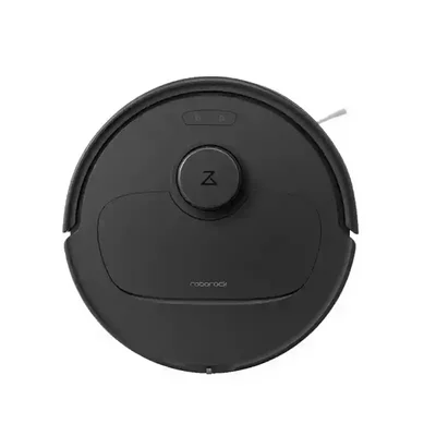 طراحی روی جارو Qrevo L مشکی نمای بالای جارو مشکی Roborock Qrevo L با برجک لیدار مرکزی