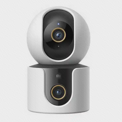 نمای روبهروی Xiaomi Smart C500 Dual دوربین نظارتی سفید Xiaomi Smart C500 Dual با دو لنز حلقهطلایی
