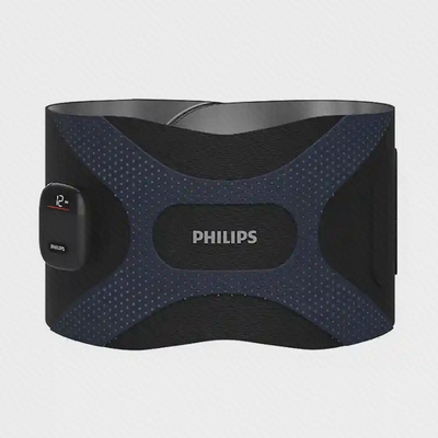 نمای کامل ماساژور Philips PPM4331 ماساژور کمر و شکم مشکی فیلیپس PPM4331 با کمربند پهن و کنترلر دیجیتال