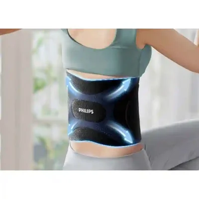 بستن ماساژور Philips PPM4331 دور شکم هنگام حرکت ورزشی