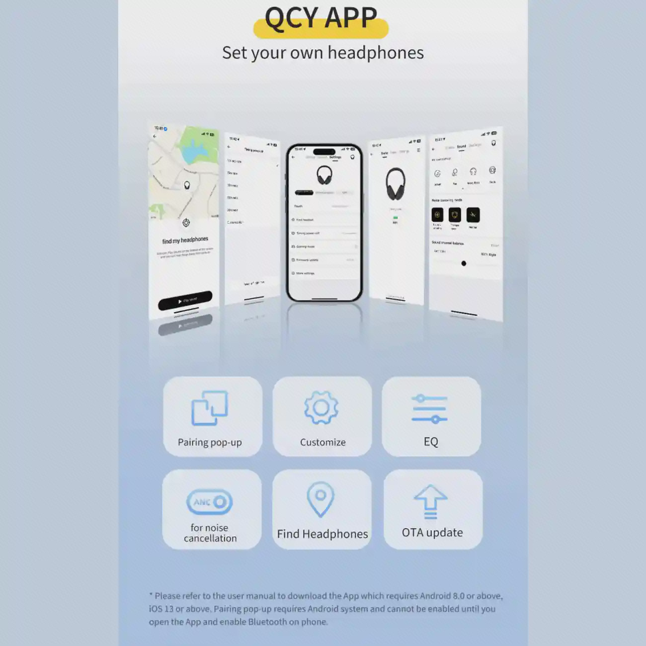 امکانات اپلیکیشن QCY برای شخصی‌سازی هدفون H3 Lite